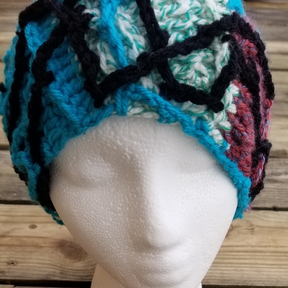 Boho Earwarmers Crochet Artsy Headband Handmade - Picture 2 of 6